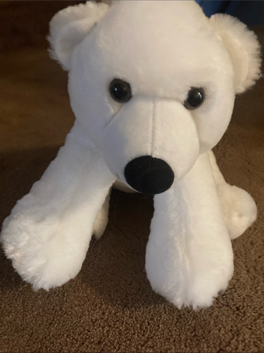 Build-A-Bear White Polar Bear Plush with Black Nose and Eyes